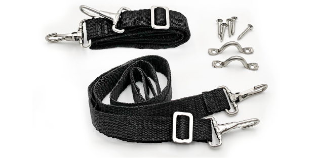 Bimini Top Adjustable 28"~60" Bimini Top Tie Down Webbing Straps with Loop Snap Hooks 2pcs