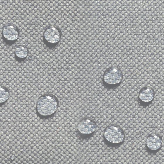 Water droplets on a textured gray surface