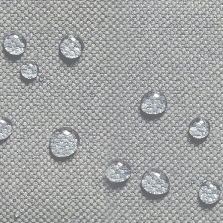 Water droplets on a textured gray surface
