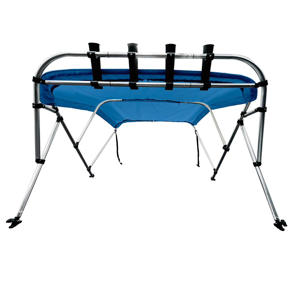 SolaquaShield 3 Bow Bimini Top 36" Height with Rod Holder Rocket Launcher