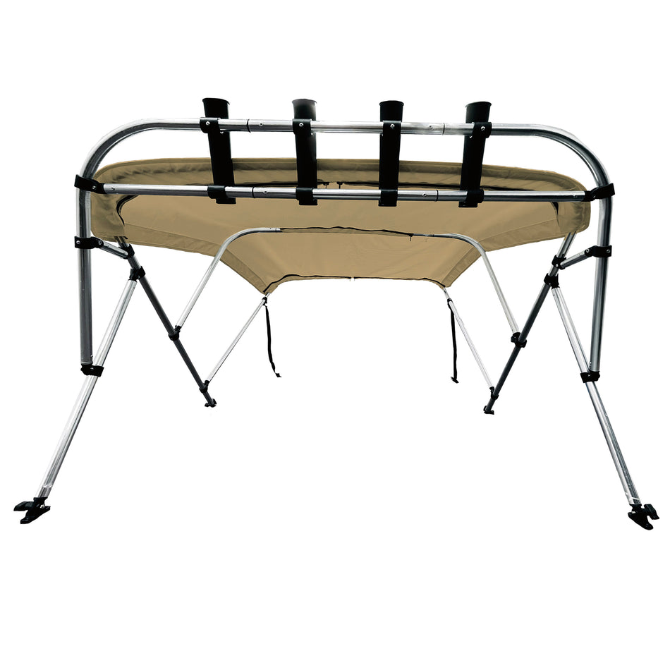 SolaquaShield 3 Bow Bimini Top 36" Height with Rod Holder Rocket Launcher