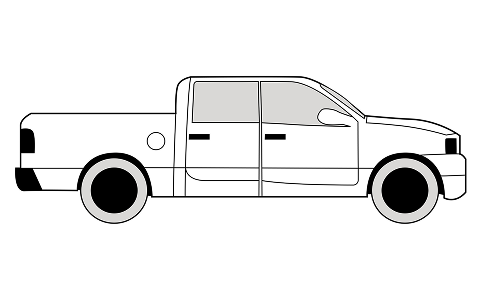 Sketch of a pickup truck from the side profile