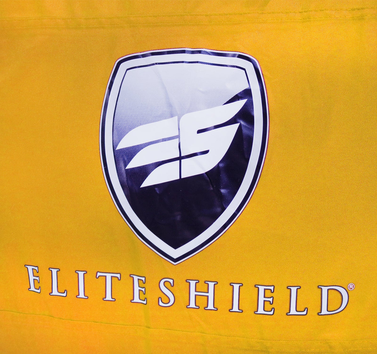yellow and gray two tone color jet ski cover with ELITESHIELD logo