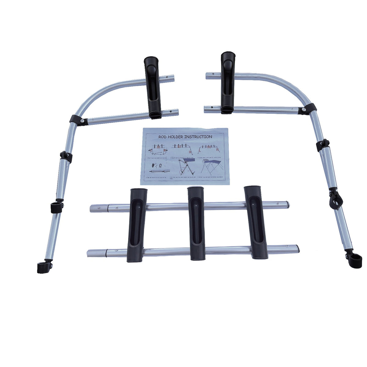 fishing rod holders for bimini top 204cm Rocket Launcher | 6 | Suits 2.02.2m on 3 rod holder designed for 1 square pontoon rails Bimini Rocket Launcher Fishing Rod